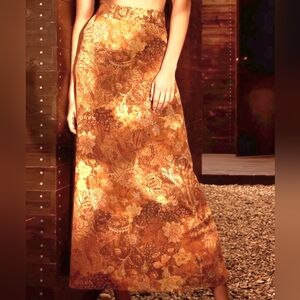 Misa Los Angeles Nadja Floral Mesh Maxi A-Line Skirt- MATCHING SHIRT IN CLOSET!!